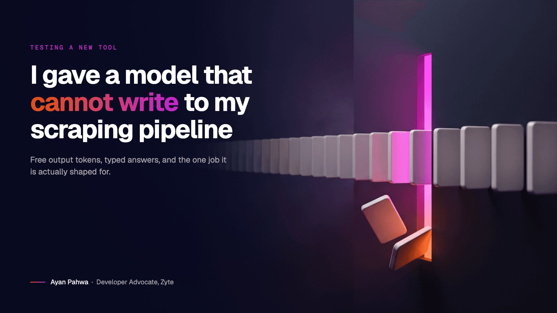 Jev, the model that cannot write a word, and where it fits in web scraping(does it?)