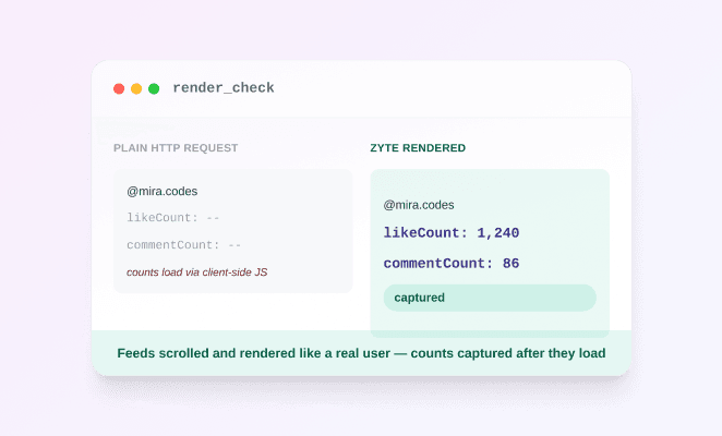 Engagement renders dynamically