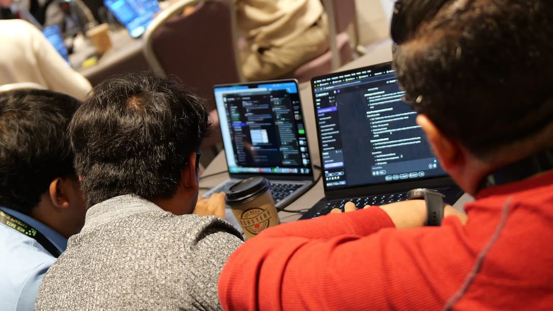 Attendees working