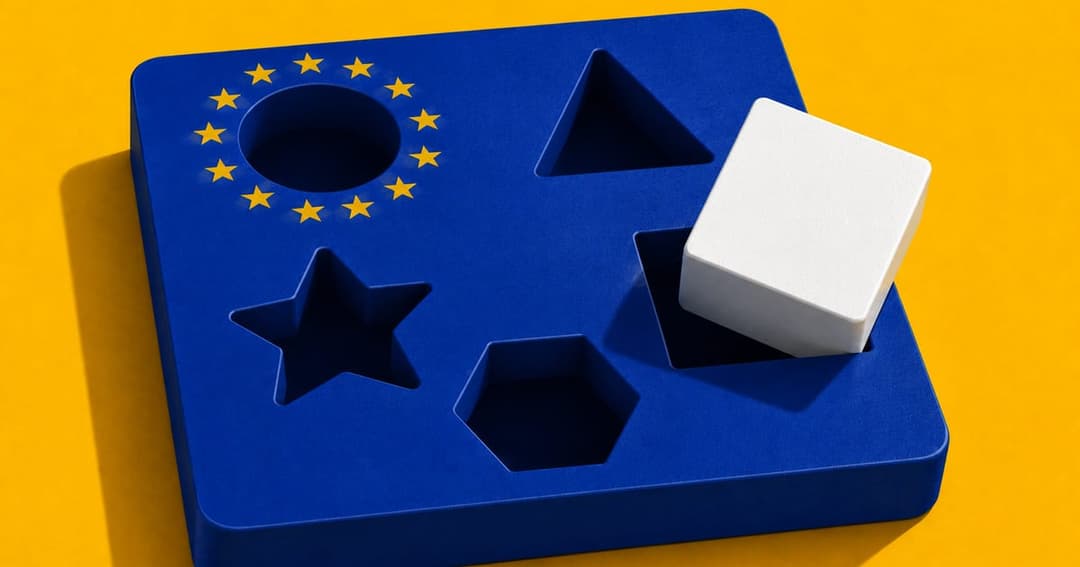A European shape-fitting game - trying to fit a square peg in a round hole.
